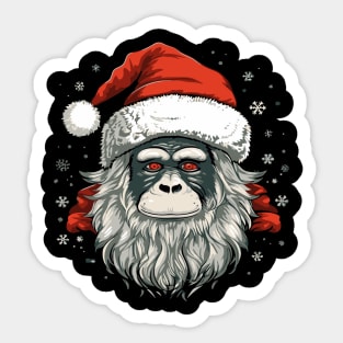 Snow Monkey Christmas Sticker